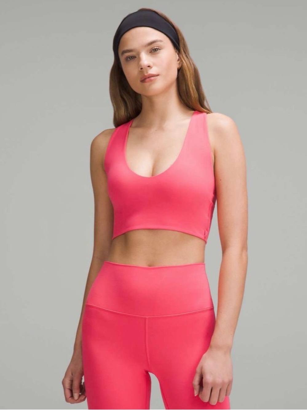 Lululemon Seamless Scoop Longline Bra Tank Top in Glaze Pink